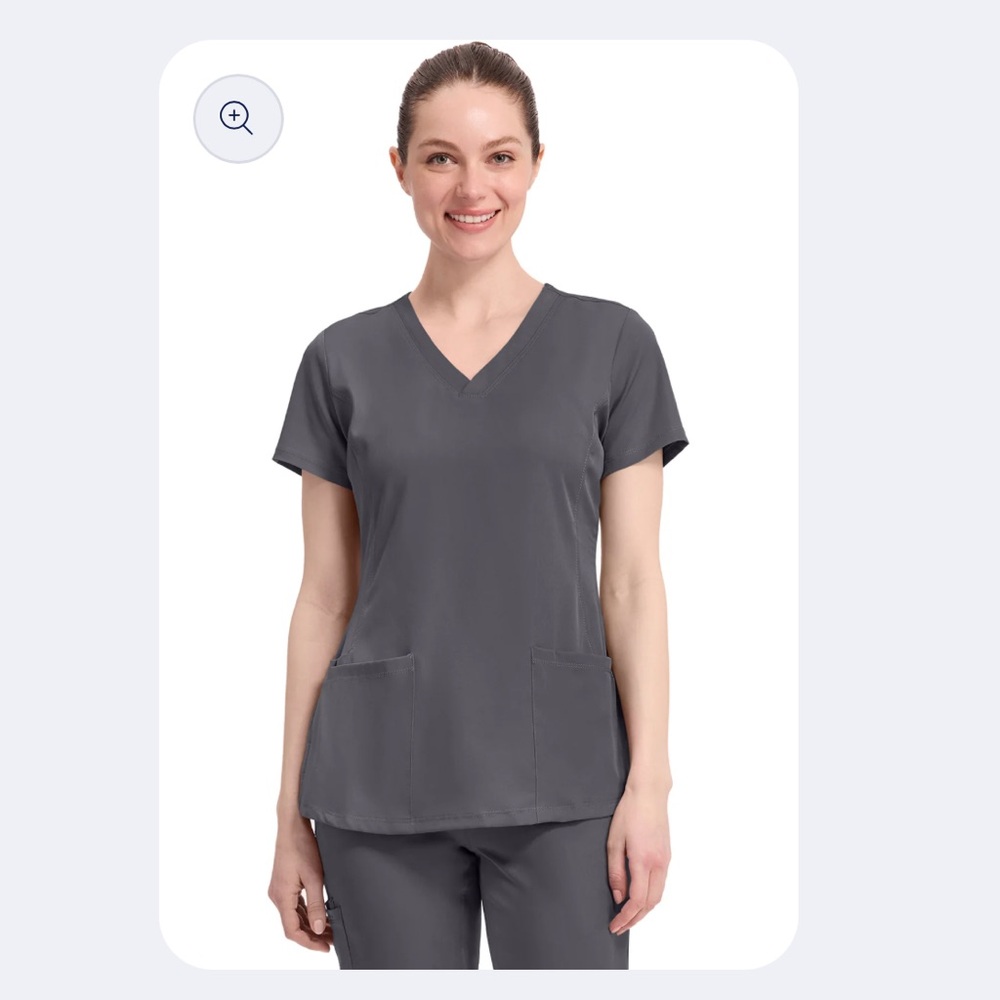 Healing Hands‎ HH WORKS Women's 2500 Monica Scrub Top Size M Uniform Gray Grey